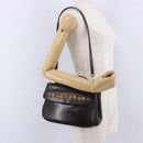 Christian Dior Hand Bag Calf Skin 2way Brown Gold Tone Auth 192824A-26