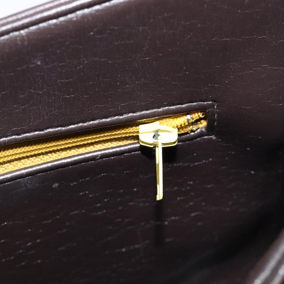 Christian Dior Hand Bag Calf Skin 2way Brown Gold Tone Auth 192824A