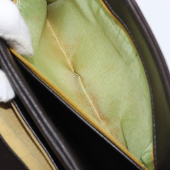 Christian Dior Hand Bag Calf Skin 2way Brown Gold Tone Auth 192824A