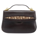 Christian Dior Hand Bag Calf Skin 2way Brown Gold Tone Auth 192824A-13