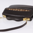 Christian Dior Hand Bag Calf Skin 2way Brown Gold Tone Auth 192824A-6