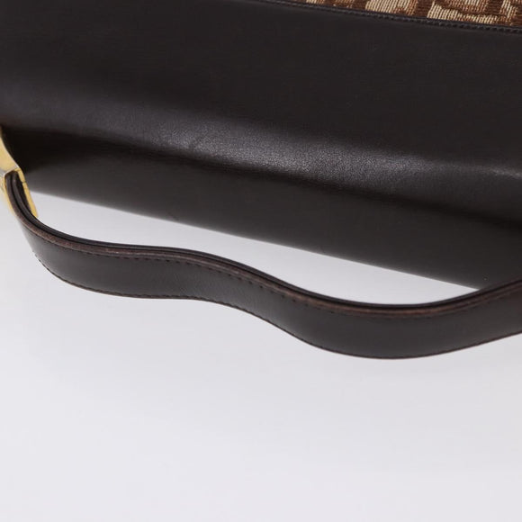 Christian Dior Hand Bag Calf Skin 2way Brown Gold Tone Auth 192824A