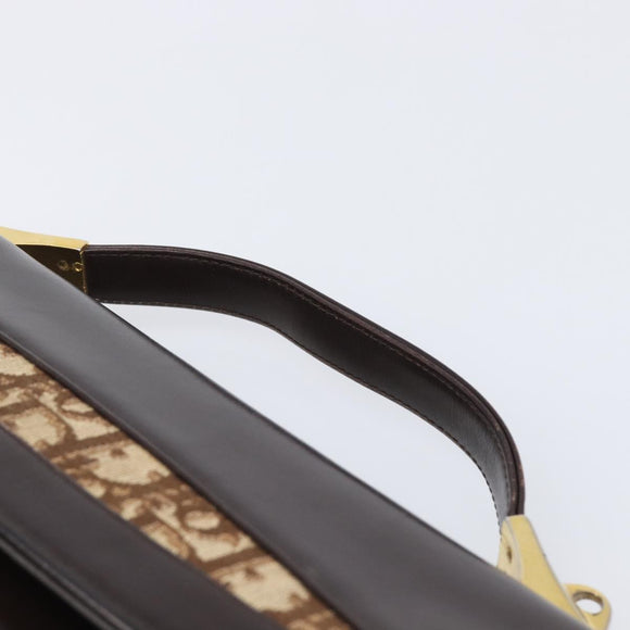 Christian Dior Hand Bag Calf Skin 2way Brown Gold Tone Auth 192824A