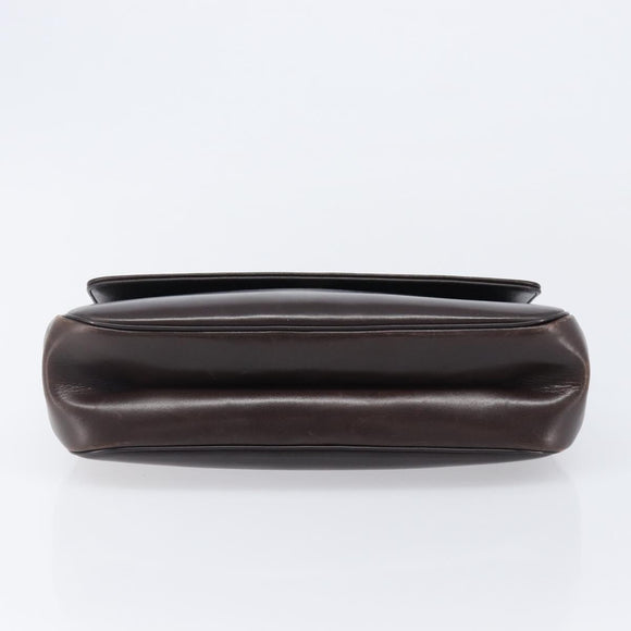 Christian Dior Hand Bag Calf Skin 2way Brown Gold Tone Auth 192824A