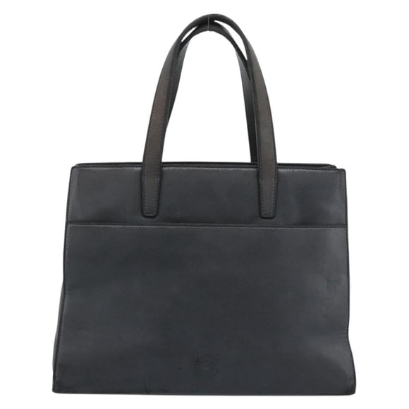 LOEWE Hand Bag Leather Gray Silver Auth 192826A
