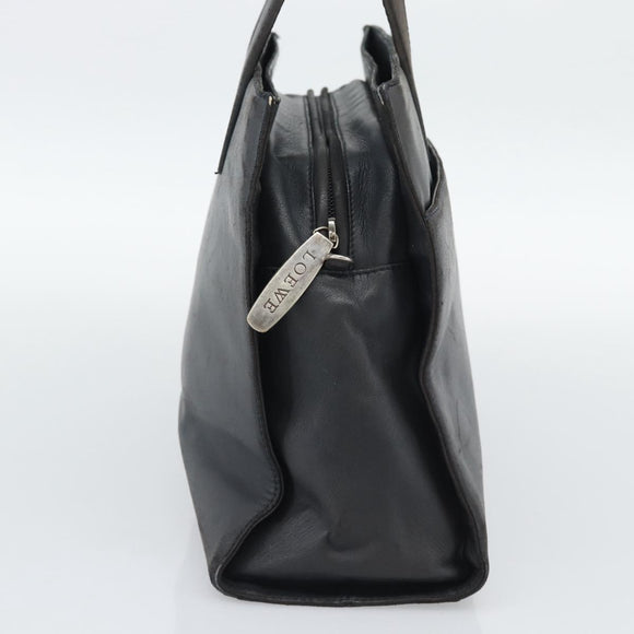 LOEWE Hand Bag Leather Gray Silver Auth 192826A