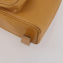 GUCCI Bamboo Backpack Leather Beige Gold Tone Auth 192827A-12