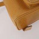 GUCCI Bamboo Backpack Leather Beige Gold Tone Auth 192827A-13