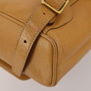 GUCCI Bamboo Backpack Leather Beige Gold Tone Auth 192827A-14