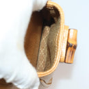 GUCCI Bamboo Backpack Leather Beige Gold Tone Auth 192827A-17