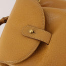 GUCCI Bamboo Backpack Leather Beige Gold Tone Auth 192827A-18