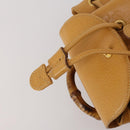 GUCCI Bamboo Backpack Leather Beige Gold Tone Auth 192827A-19