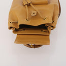 GUCCI Bamboo Backpack Leather Beige Gold Tone Auth 192827A-20
