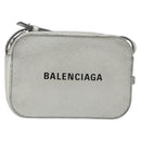 BALENCIAGA Everyday Shoulder Bag Leather Silver 552372 Auth 192828A-13