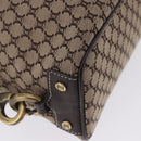 CELINE Macadam Canvas Boston Bag Beige Gold Tone Auth 192830A-9