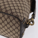 CELINE Macadam Canvas Boston Bag Beige Gold Tone Auth 192830A-14