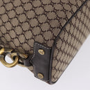 CELINE Macadam Canvas Boston Bag Beige Gold Tone Auth 192830A-15