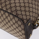 CELINE Macadam Canvas Boston Bag Beige Gold Tone Auth 192830A-16