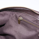 CELINE Macadam Canvas Boston Bag Beige Gold Tone Auth 192830A-20