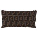 FENDI Zucca Canvas Shoulder Bag Brown Silver Auth 192834A-2