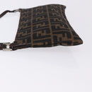 FENDI Zucca Canvas Shoulder Bag Brown Silver Auth 192834A-4