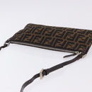 FENDI Zucca Canvas Shoulder Bag Brown Silver Auth 192834A-5