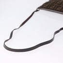 FENDI Zucca Canvas Shoulder Bag Brown Silver Auth 192834A-6