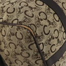 CELINE C Sulky Boston Bag Canvas Beige Gold Tone Auth 192838-14