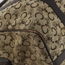 CELINE C Sulky Boston Bag Canvas Beige Gold Tone Auth 192838-16