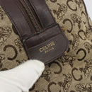 CELINE C Sulky Boston Bag Canvas Beige Gold Tone Auth 192838-10