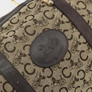 CELINE C Sulky Boston Bag Canvas Beige Gold Tone Auth 192838-17