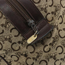 CELINE C Sulky Boston Bag Canvas Beige Gold Tone Auth 192838-11