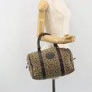 CELINE C Sulky Boston Bag Canvas Beige Gold Tone Auth 192838-22