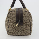 CELINE C Sulky Boston Bag Canvas Beige Gold Tone Auth 192838-3