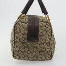 CELINE C Sulky Boston Bag Canvas Beige Gold Tone Auth 192838-4