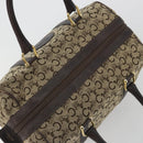 CELINE C Sulky Boston Bag Canvas Beige Gold Tone Auth 192838-6