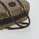 CELINE C Sulky Boston Bag Canvas Beige Gold Tone Auth 192838-7