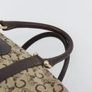 CELINE C Sulky Boston Bag Canvas Beige Gold Tone Auth 192838-8