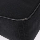 FENDI Zucchino Canvas Shoulder Bag Black Silver 8BR169 Auth 192840-16