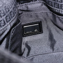 FENDI Zucchino Canvas Shoulder Bag Black Silver 8BR169 Auth 192840-18
