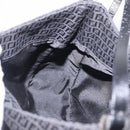 FENDI Zucchino Canvas Shoulder Bag Black Silver 8BR169 Auth 192840-20