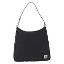 FENDI Zucchino Canvas Shoulder Bag Black Silver 8BR169 Auth 192840-13