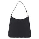 FENDI Zucchino Canvas Shoulder Bag Black Silver 8BR169 Auth 192840-2