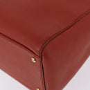CHANEL Tote Bag Leather Orange Gold Tone CC Auth 192841-12