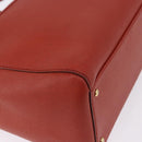 CHANEL Tote Bag Leather Orange Gold Tone CC Auth 192841-13