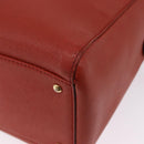 CHANEL Tote Bag Leather Orange Gold Tone CC Auth 192841-14