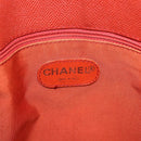 CHANEL Tote Bag Leather Orange Gold Tone CC Auth 192841-16