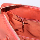 CHANEL Tote Bag Leather Orange Gold Tone CC Auth 192841-22