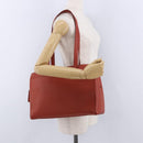 CHANEL Tote Bag Leather Orange Gold Tone CC Auth 192841-26