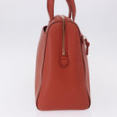 CHANEL Tote Bag Leather Orange Gold Tone CC Auth 192841-4